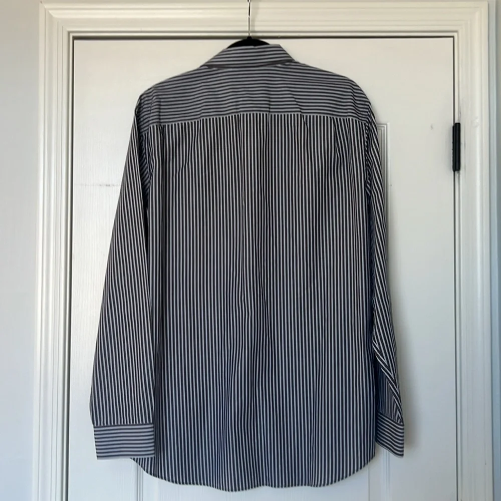 Banana Republic Men's Brown, Blue and White Striped Dress Shirt